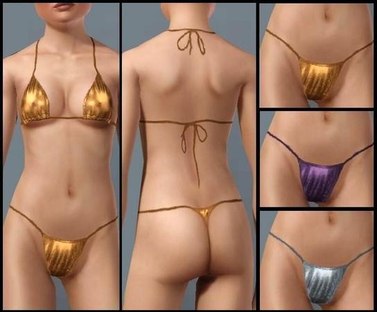 The Sims Resource Jp Metallic Bikini Bottoms