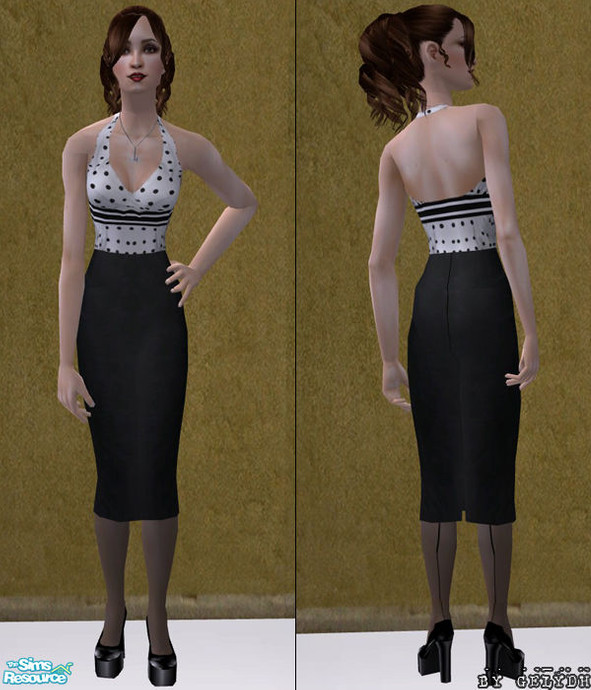 The Sims Resource Pin Up Outfits Polka Dot