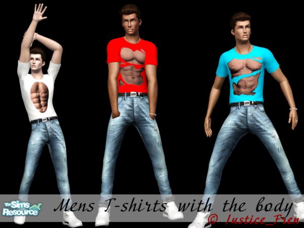 The Sims Resource Mens T Shirts With The Body By Justice Fren