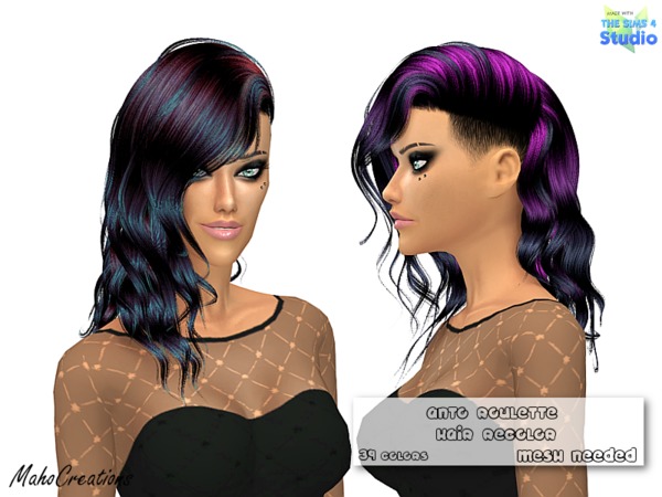 The Sims Resource Anto Roulette Hair Recolor Mesh Needed