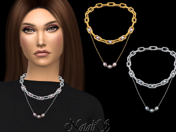 The Sims Resource NataliS Double Chain With Pearls