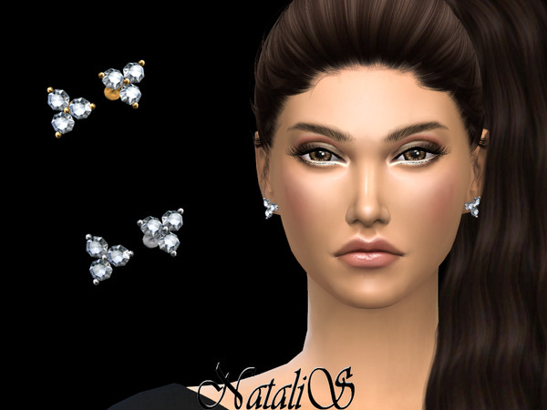 The Sims Resource NataliS Triple Diamond Cluster Stud