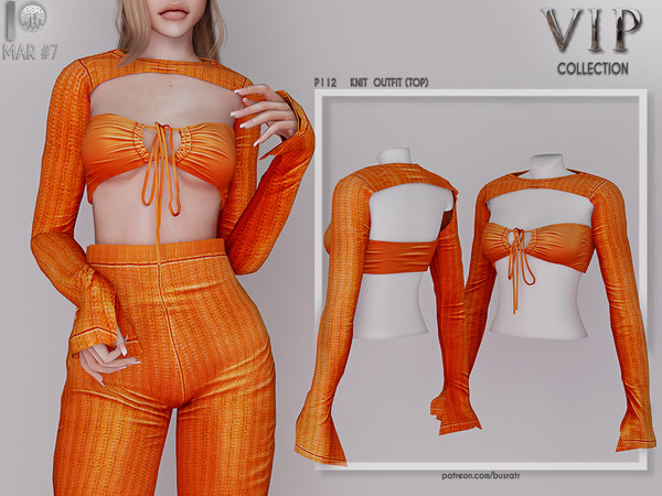 The Sims Resource Patreon Early Access Knit Outfit Top P