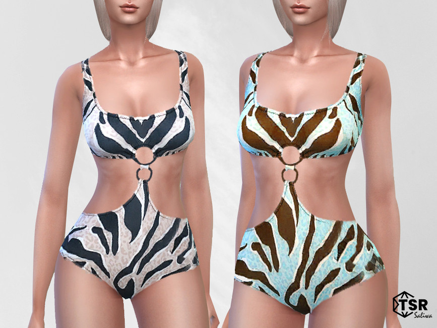 The Sims Resource Zebra Pattern Swimsuits