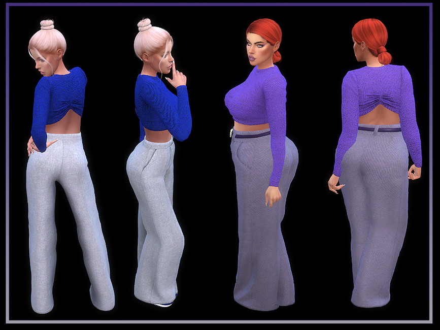 The Sims Resource Long Sleeve Crop Top