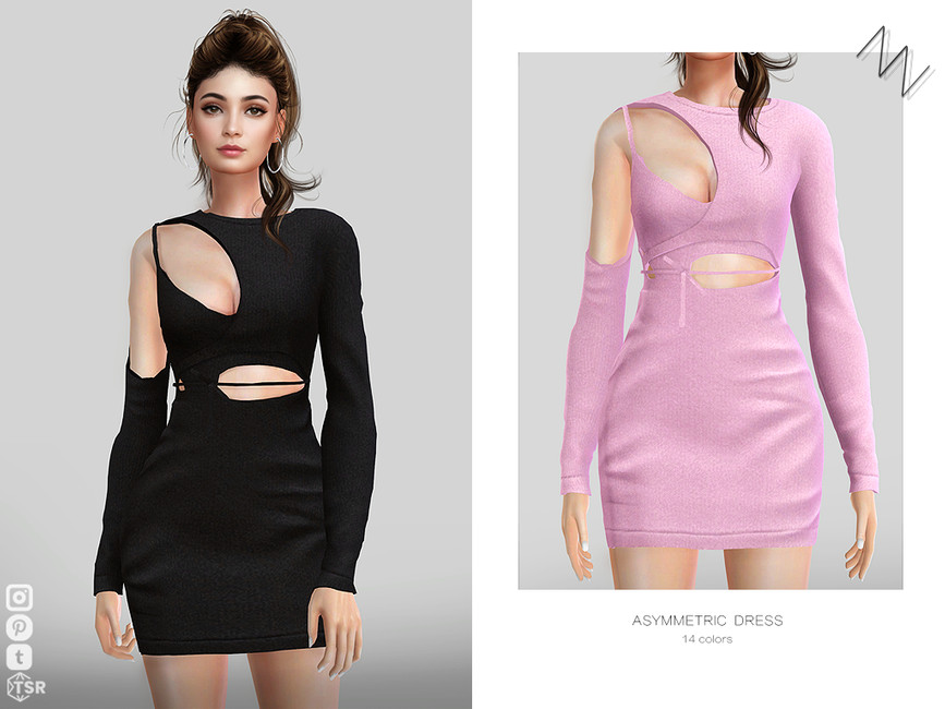 The Sims Resource Asymmetric Dress