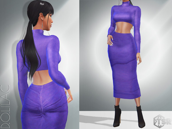 The Sims Resource Crop Stretch Suede Top SET DO014