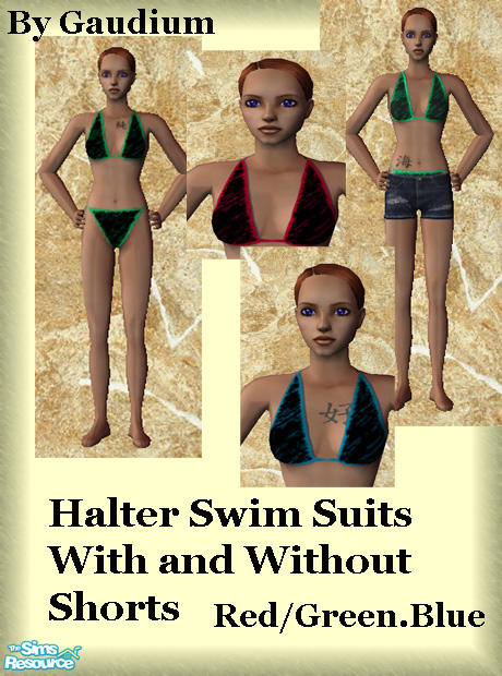 The Sims Resource Halter Top Set With And W O Shorts