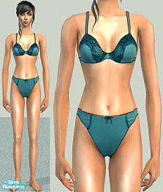 The Sims Resource Blue Laced Bra Knickers