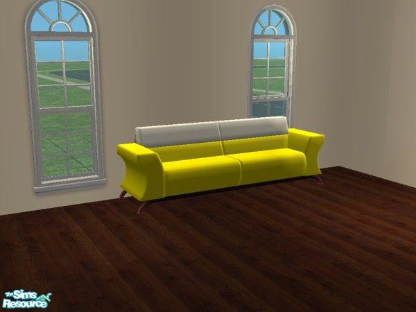 The Sims Resource - Candy Coated Sofa Recolor Set #2 - Yellow & White