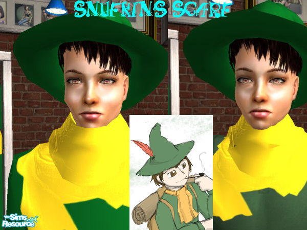 The Sims Resource - Snufkin of the Moomin\'s Outfit - 2 (Scarf)