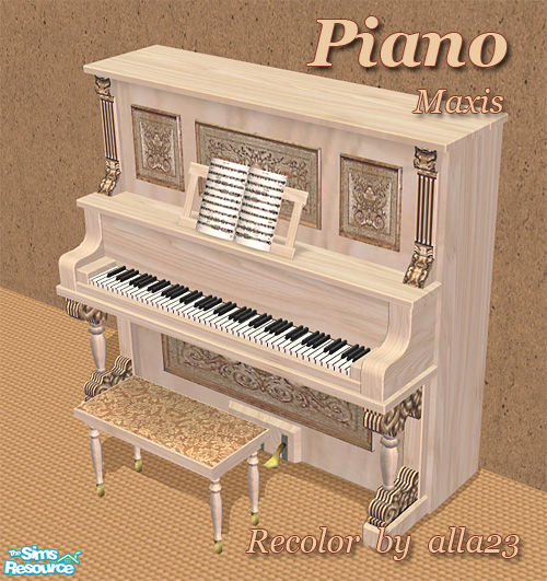 The Sims Resource - White piano