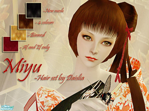 The Sims Resource - Miyu Hair Set