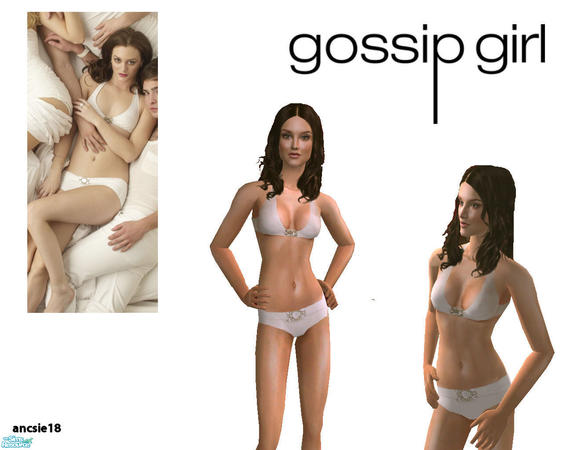 The Sims Resource - Blair Waldorf\'s totally white lingerie