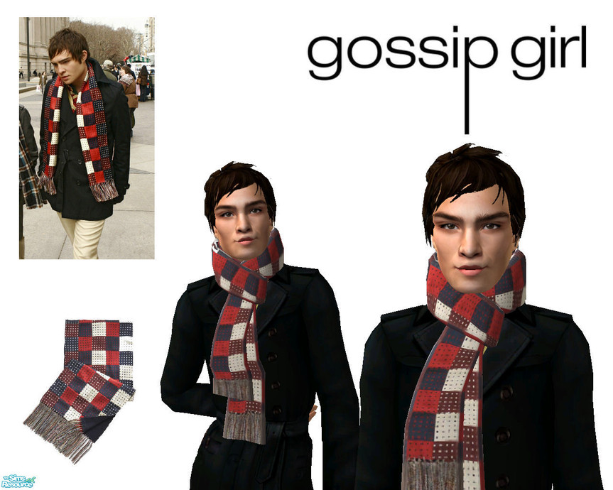 The Sims Resource - Chuck Bass\' scarf... five kinds - Style Two