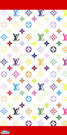 Mod The Sims - White Rainbow Louis Vuitton Wallpaper with Crown