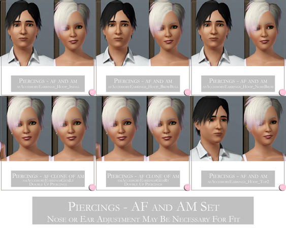 The Sims Resource - Piercings Set