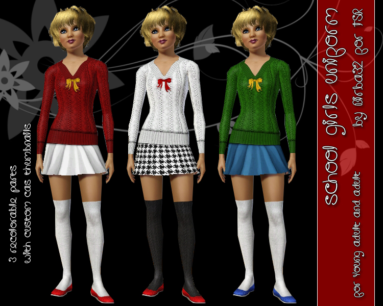 The Sims Resource - School uniform for adult