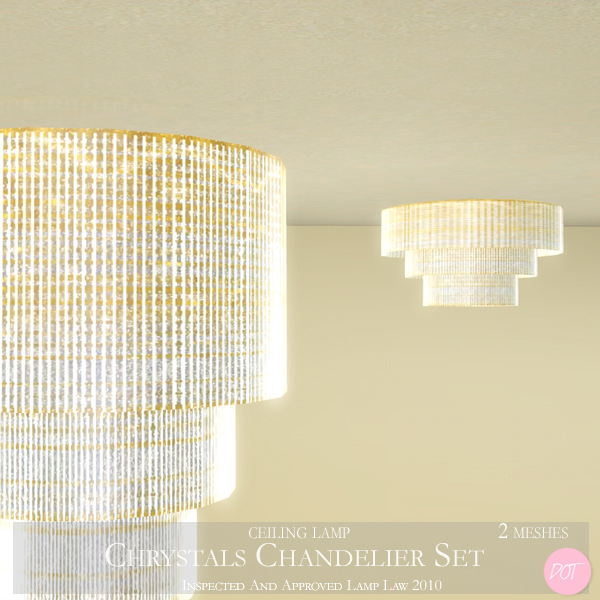 The Sims Resource - Chrystals Chandelier Lamp Set