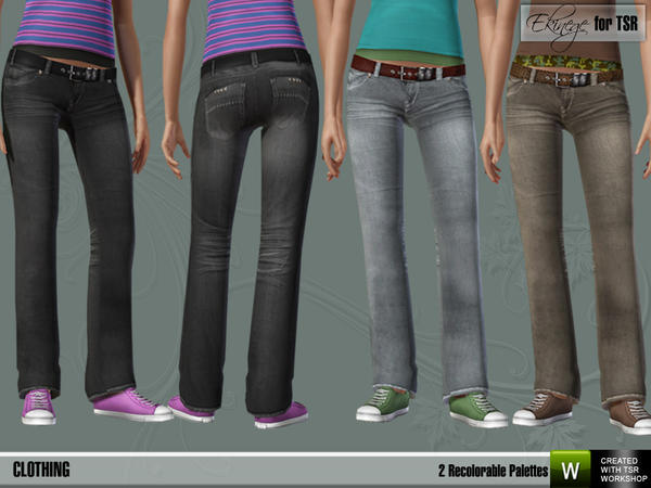 The Sims Resource - Ekinege - BootCut Jeans (Teen) - S13-2