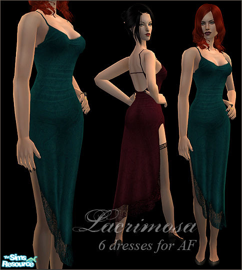The Sims Resource - Lacrimosa - 6 AF formal dresses