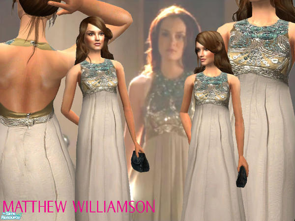 The Sims Resource - Matthew Williamson Embellished Halter Dress