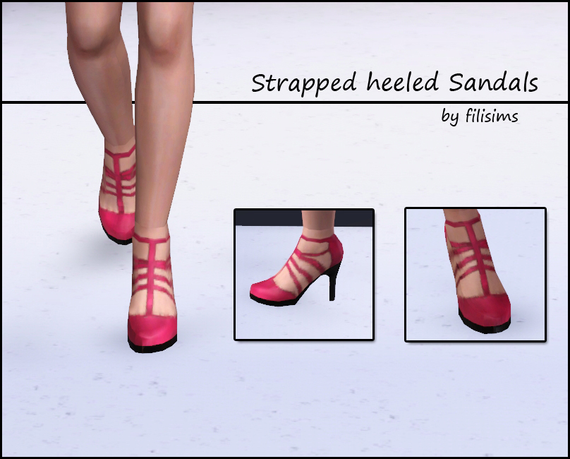 The Sims Resource - Strapped heeled Sandals