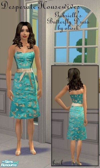 The Sims Resource - Gabrielle Solis Butterfly Dress