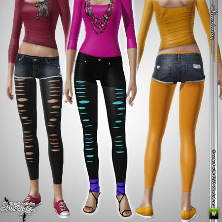 The Sims Resource - Ripped Leggings