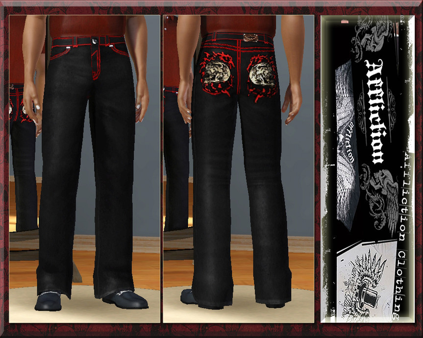 The Sims Resource - Affliction Jeans - Red Label