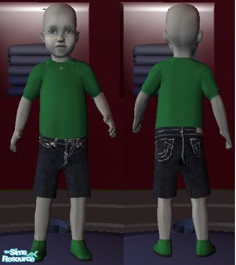 The Sims Resource - tommy hilfiger shirt and true religion shorts for baby  boys!