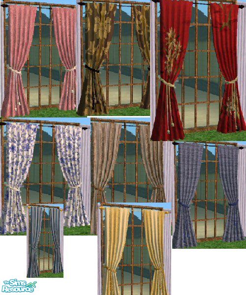 The Sims Resource - Yggddrasil curtain recolors