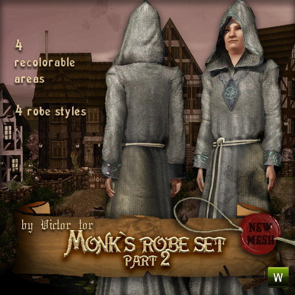 The Sims Resource - Monk`s robe set (part 2)