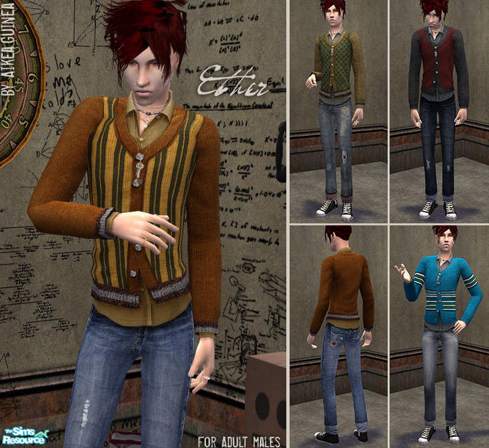 The Sims Resource - Ether - Sweaters with Sneakers for Adult Males