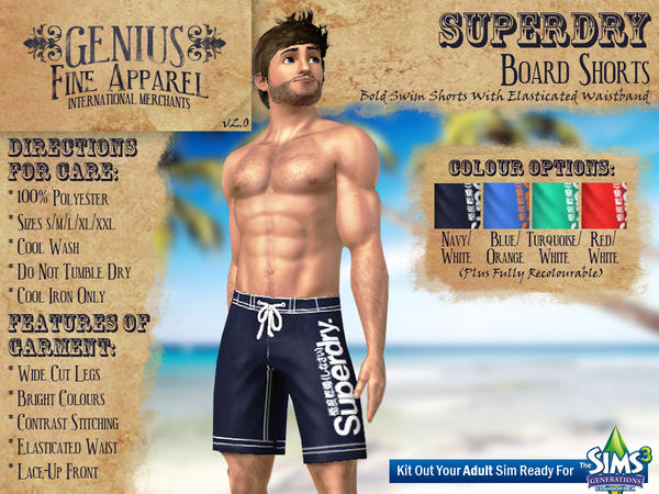 The Sims Resource - Superdry Sport Boxer Teen [by genius]