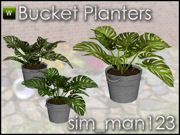 The Sims Resource - Philodendron Bucket Planter