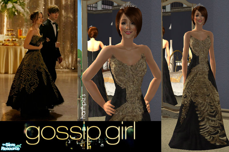 The Sims Resource - Gossip Girl Blair Waldorf Marchesa Gown for teen