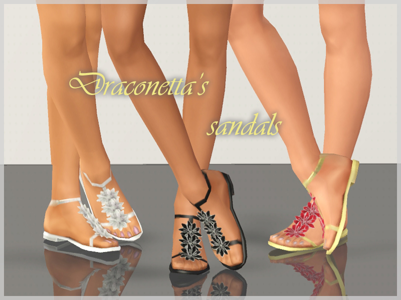 The Sims Resource - Flower sandals new (teen)