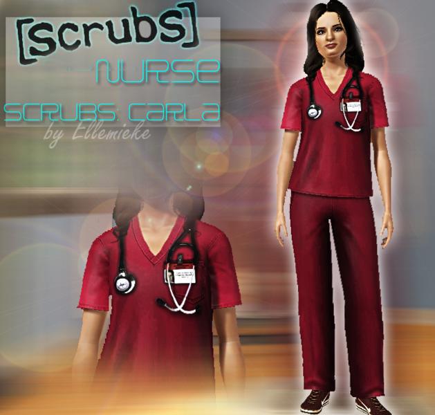 The Sims Resource - Scrubs: Nurse scrubs (Carla)