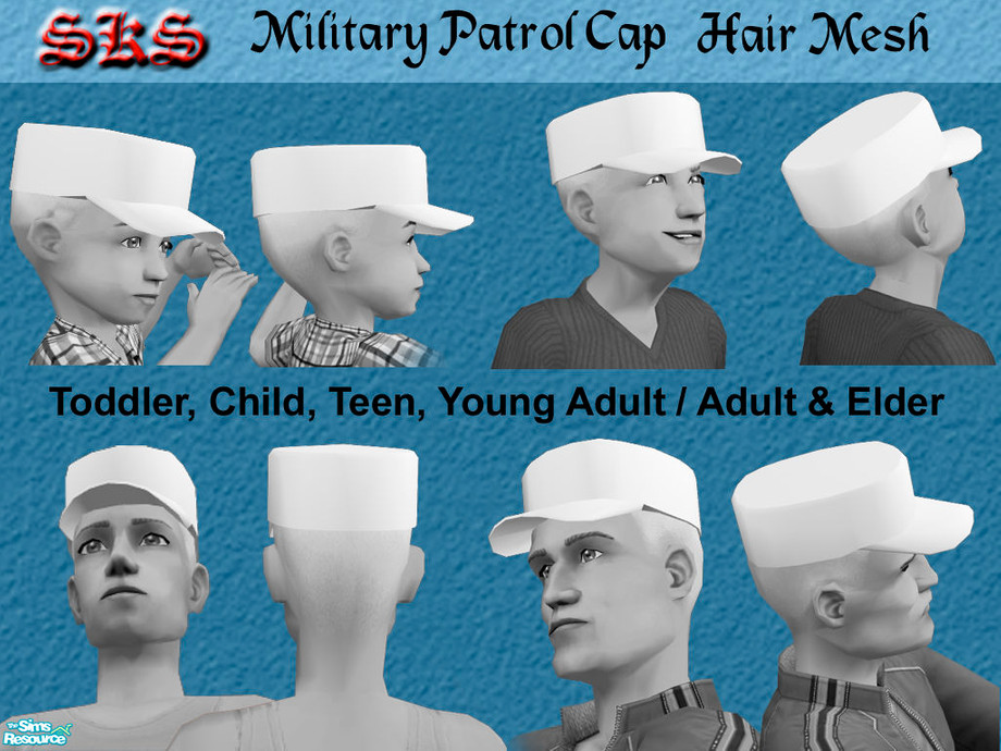 The Sims Resource - Military Patrol Cap Mesh