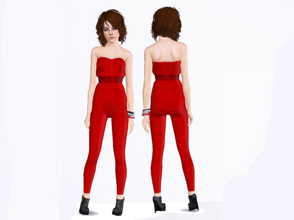 The Sims Resource Strapless Jumpsuit