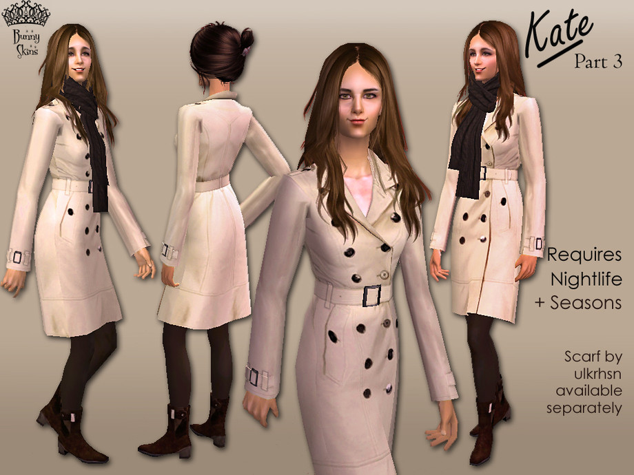The Sims Resource - Kate Part 3: Burberry Littleton trench coat