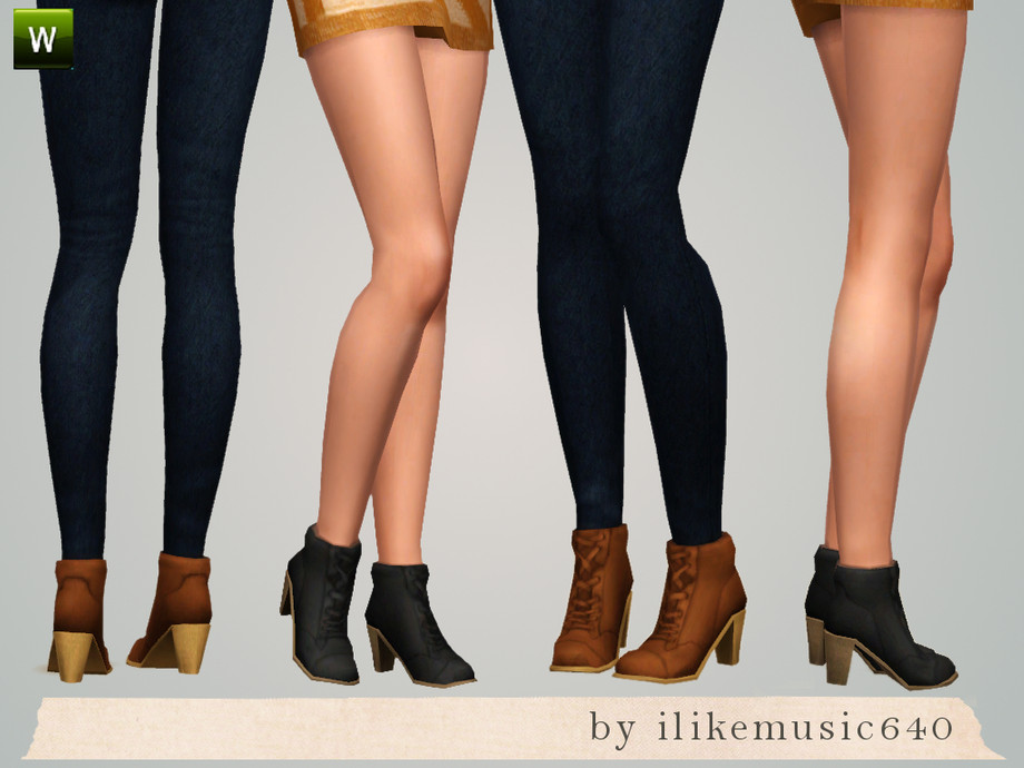 The Sims Resource - Lace Up Heeled Boots AF