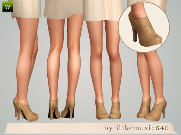 The Sims Resource - Suede Booties AF