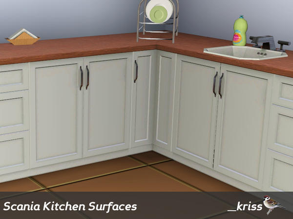 The Sims Resource - Scania Kitchen Counter with Doors