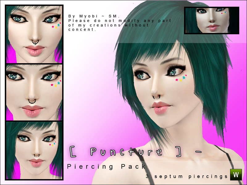 The Sims Resource - [ Puncture ] Septum Piercing Pack