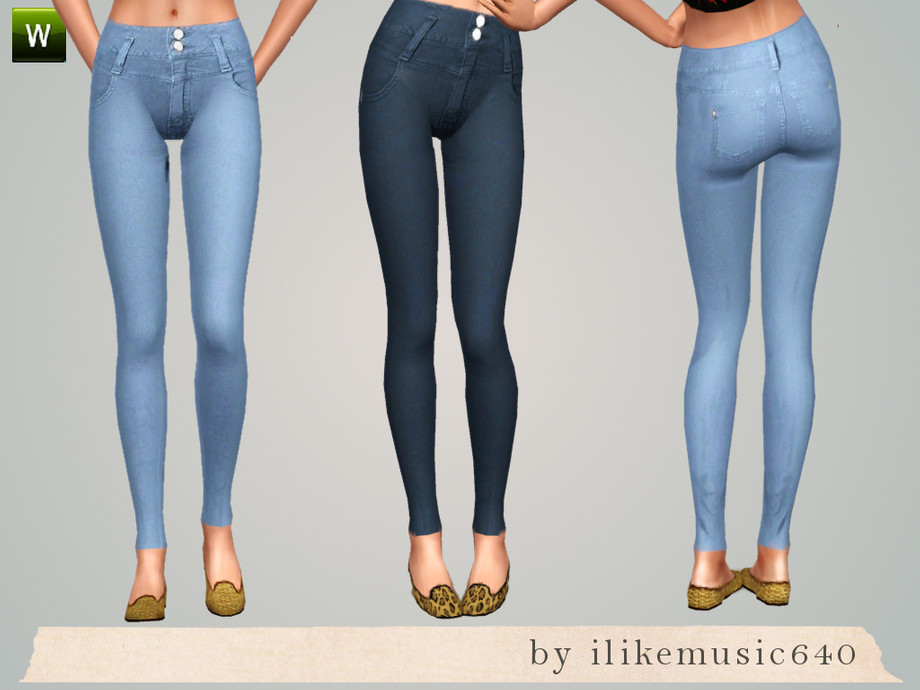The Sims Resource - High Waisted Skinny Jeans AF