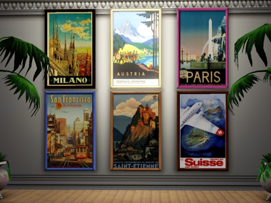 The Sims Resource - Vintage Travel Posters
