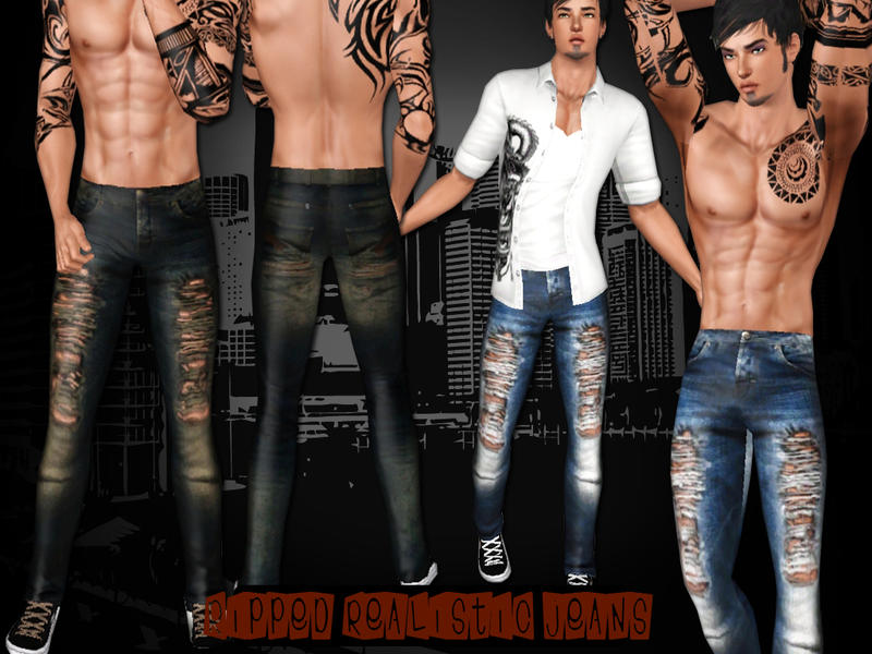 The Sims Resource - [S] Ripped Daily Jeans