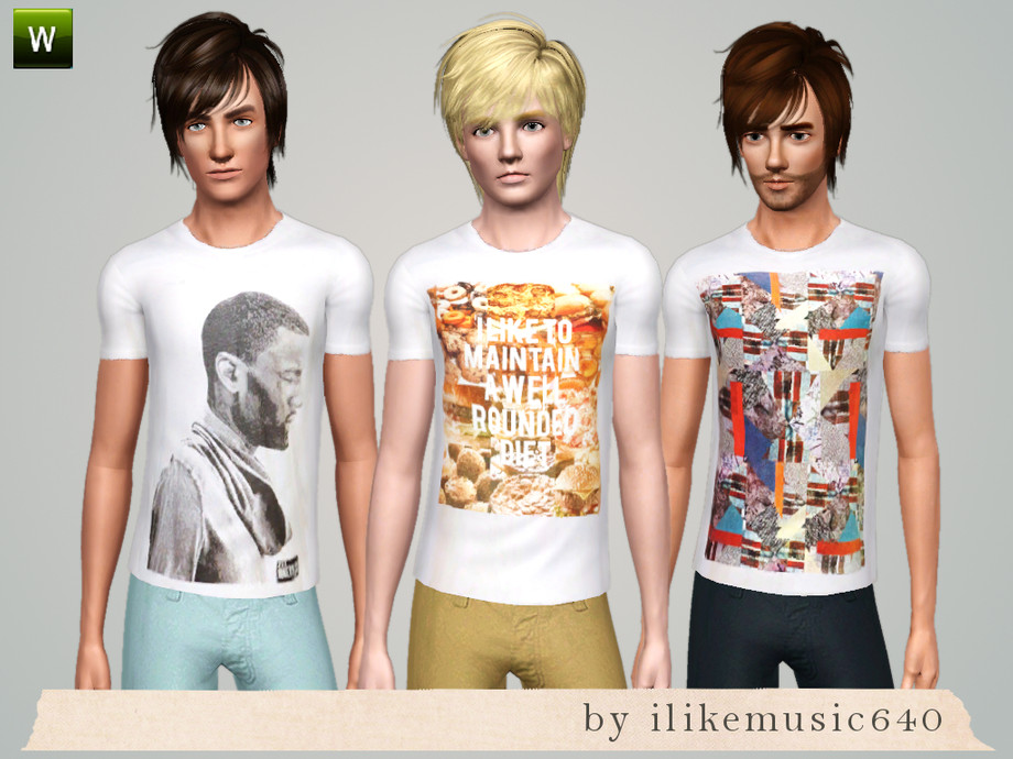 The Sims Resource - Mens T Shirts 3